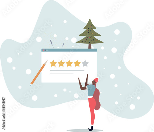 Feedback and review.Character giving positive feedback.life and employment of people.