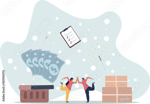 Procurement work as supply chain and order processing.life and employment of people.