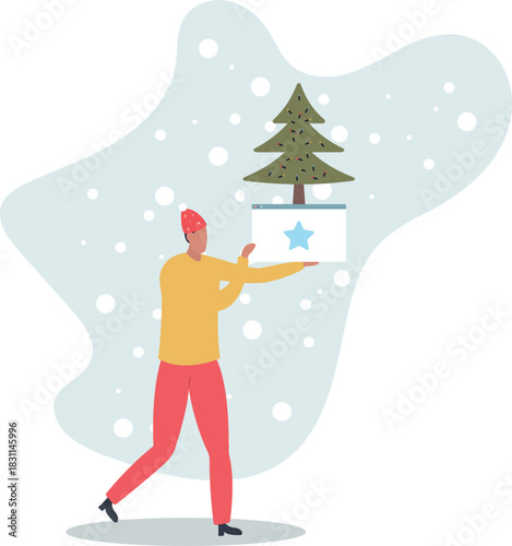 Winner with prize.Character celebrating first place.life and employment of people.