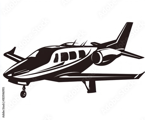 plane silhouette icon , bla...