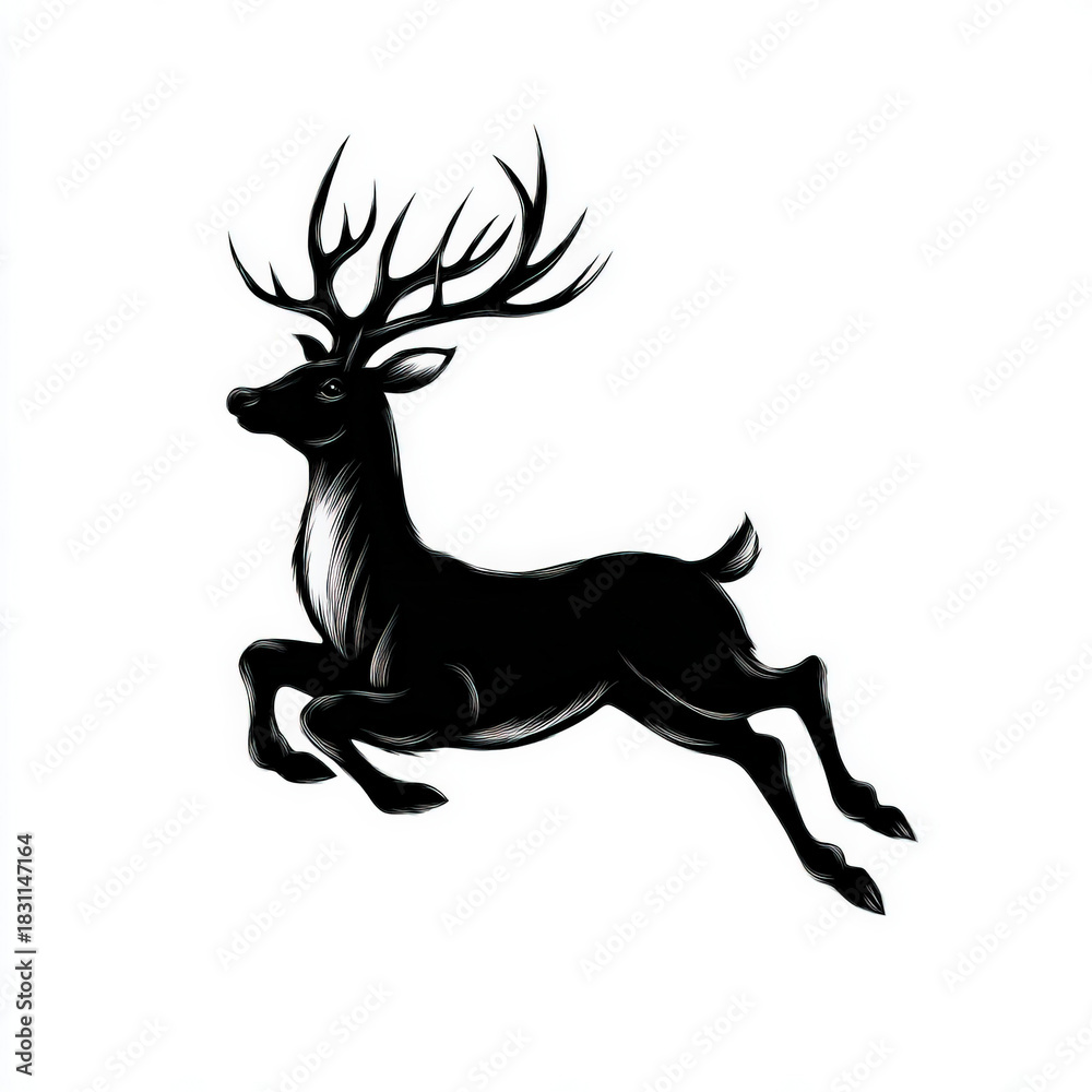 Fototapeta premium Surprizing Sleigh silhouette flying
