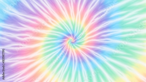 Vibrant pastel tie dye background with swirling colors for a retro, groovy feel - perfect for fun designs and backgrounds