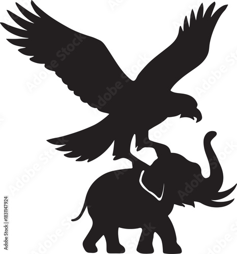 silhouette of roc a mythological bird of soudia arabia