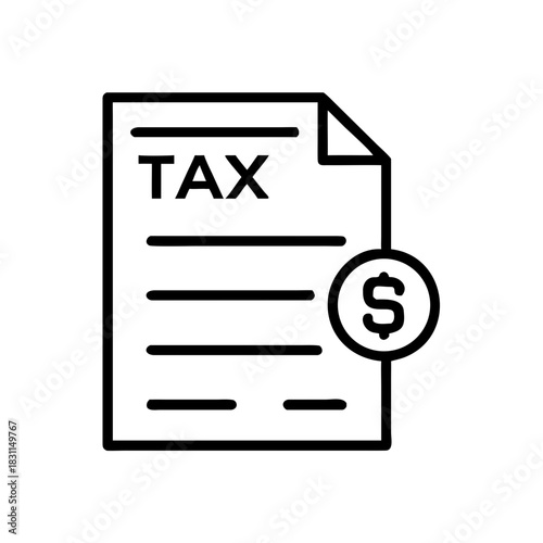 Tax document with dollar symbol representing finance concept  