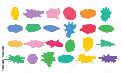 Torn paper frames set colorful textbox designs for scrapbooking