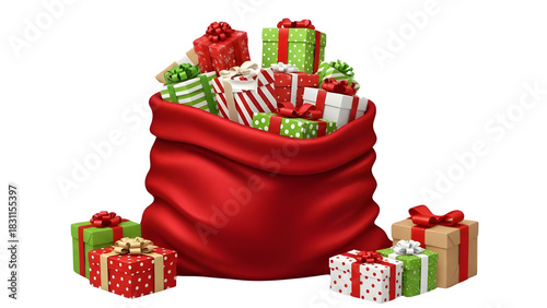 christmas gift box isolated on transparent background 
