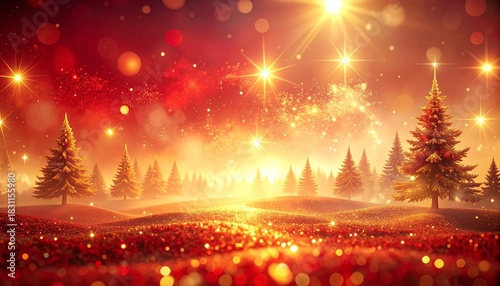 A Christmas abstract with soft red-gold gradients, diffused sparkles, warm ambient glow and smooth atmospheric depth.
