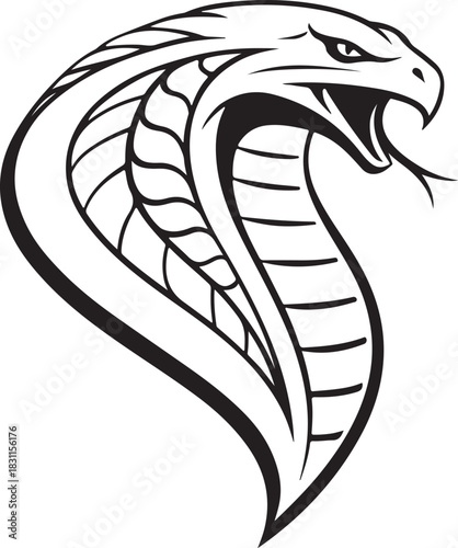 Aggressive Cobra Striking Vector Logo