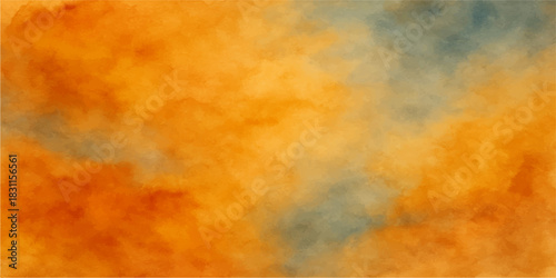 Abstract watercolor background texture with orange and red flame pattern