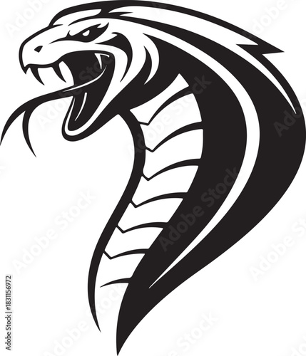 Aggressive Cobra Striking Vector Logo