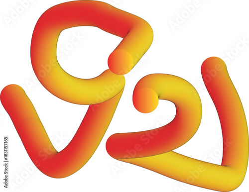 Colorful gummy worms forming the number nine and two