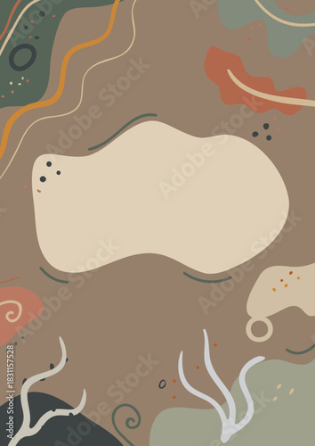 Mid-Century Modern Empty Cover A4 Vector Background Abstract