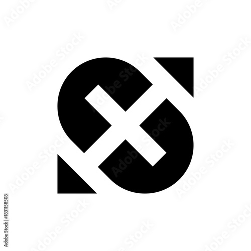 Letter SX with arrow logo design