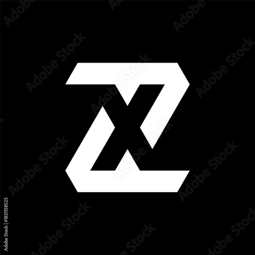 Letter ZX minimal negative space logo