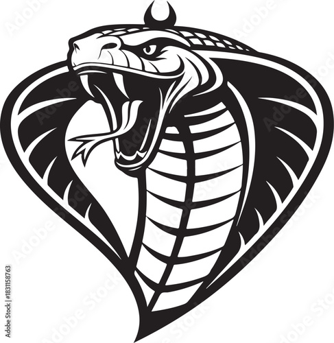 Aggressive Cobra Striking Vector Logo