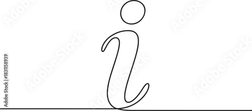 Continuous one line drawing silhouette of information symbol. The Information linear icon. One line icon. one line Icon drawing
