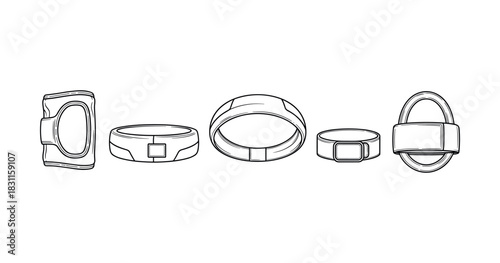 Collection of minimalist black and white ring designs
