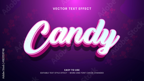 candy editable text effect 3d