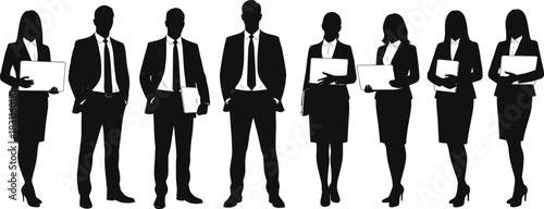 Business professionals silhouettes, corporate teamwork, leadership communication, office collaboration, negotiation success, workplace diversity, professional career illustration