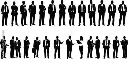 Business professionals silhouettes, corporate teamwork, leadership communication, office collaboration, negotiation success, workplace diversity, professional career illustration
