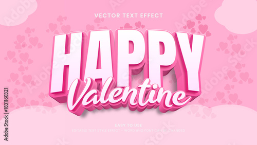 happy valentine editable text effect 3d