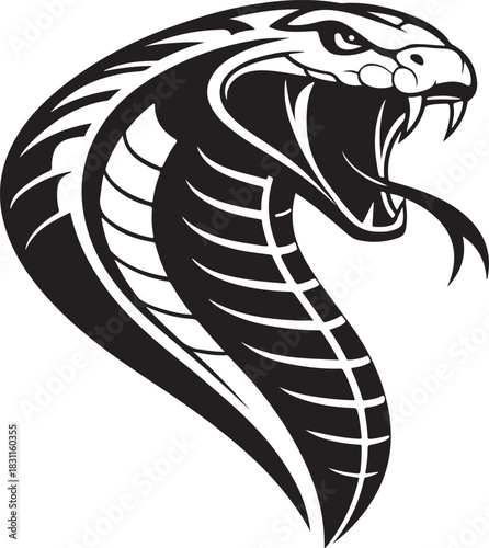 Aggressive Cobra Striking Vector Logo