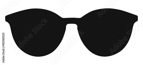 A pair of black glasses and black glasses placed on a white background