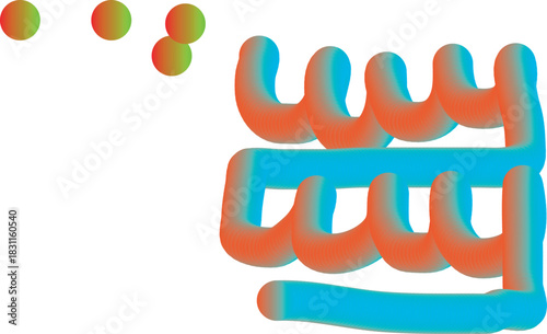 Abstract 3d fluid shapes with vibrant gradient colors on white background