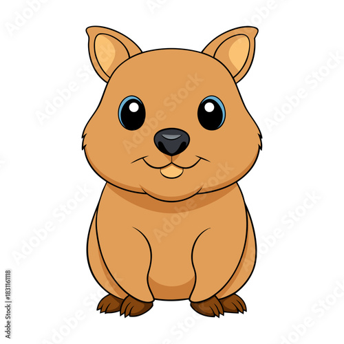 cartoon Cute Quokka vector illustration for a happy funny baby toy drawing