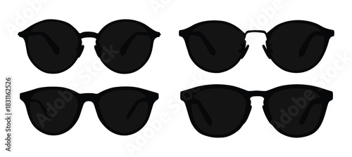 Black and stylish goggles on white background