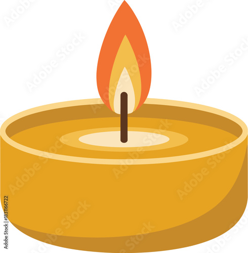 Vector illustration of a burning candle isolated on white background art