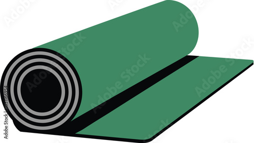 Yoga mat pilates fitness exercise workout gym equipment green rolled up mat