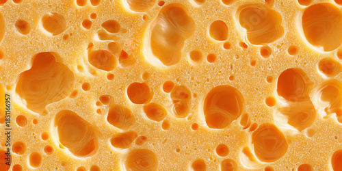 Bright seamless pattern of orange cheese with holes and textures