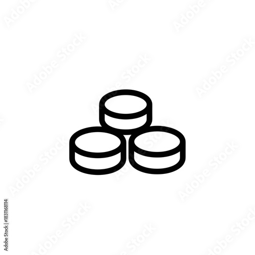 Three round cough drops in simple line art style  
