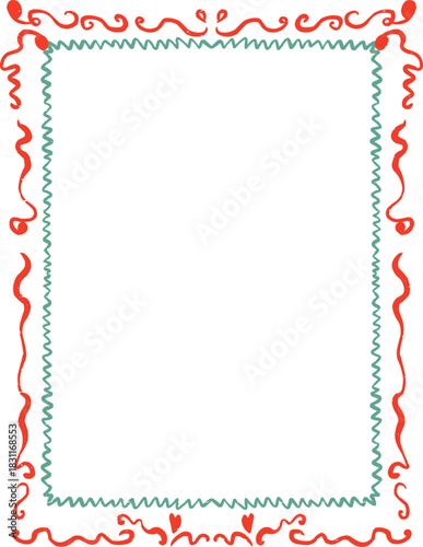Distressed Doodle Simple Vintage Rectangular Outline Frame