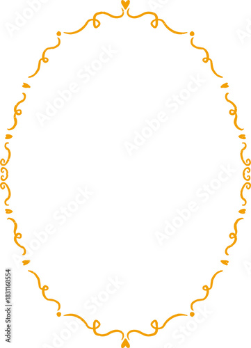 Textured Doodle Simple Isolated Oval Frame Design