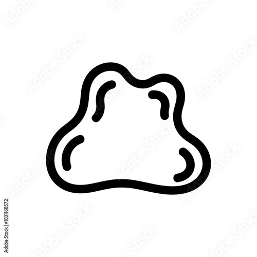 Abstract shape resembling mucus in black line art design  