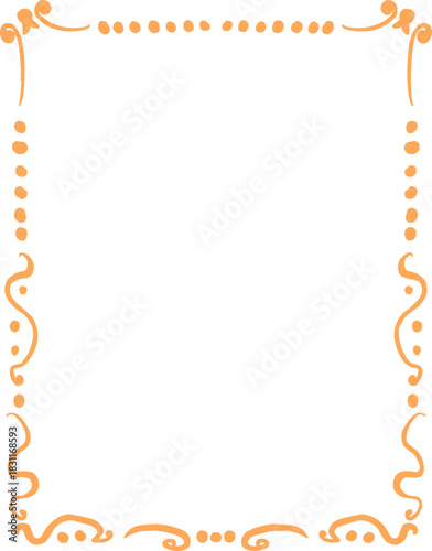 Simple Textured Doodle Vintage Rectangular Frame Outline Element