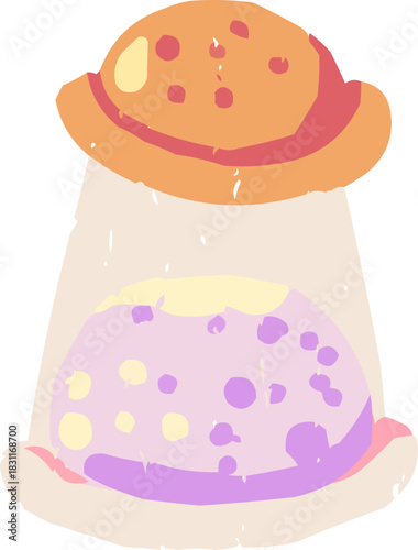 Textured Doodle Russian Soup Solyanka in Bowl