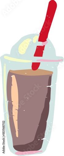 Simple Textured Doodle Transparent Coffee To Go Cup