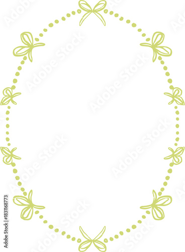 Hand-Drawn Doodle Simple Isolated Oval Frame Outline