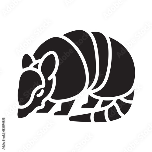 Armadillo silhouette vector illustration simple flat design isolated on white background for logo or icon