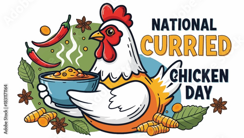Celebrate National Curried Chicken Day with vibrant flavors and spices, perfect for food bloggers, culinary enthusiasts, and social media promotions that crave delicious visuals