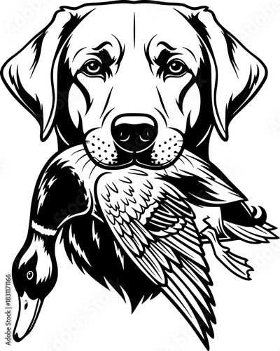 Duck Hunting Dog SVG, Labrador Retriever Head SVG, Hunting Season SVG