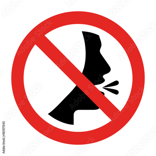 No shouting sign symbolizing peace for public spaces and workplaces. Effective no shouting message emphasizes quiet environments for communication and focus.
