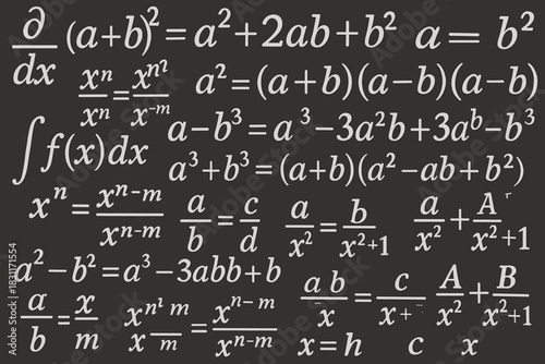 A collection of mathematical equations and expressions written in text form