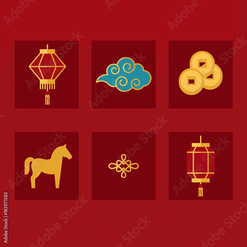 Chinese New Year Auspicious Symbols Collection