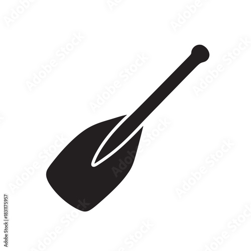 Black paddle icon simple flat vector illustration isolated on white background for summer activities