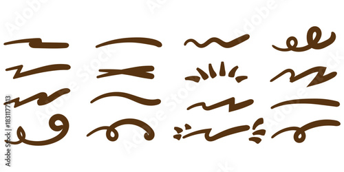 Squiggle pattern memphis. Abstract line and shapes. Fun and colorful children's party pattern. Isolated vector illustrations on white background.