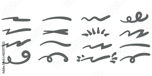 Squiggle pattern memphis. Abstract line and shapes. Fun and colorful children's party pattern. Isolated vector illustrations on white background.